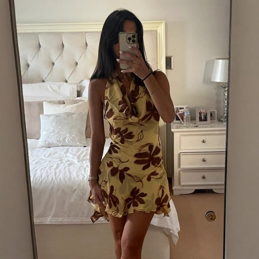 Soleil Abstract Abstract High-Waist Dress